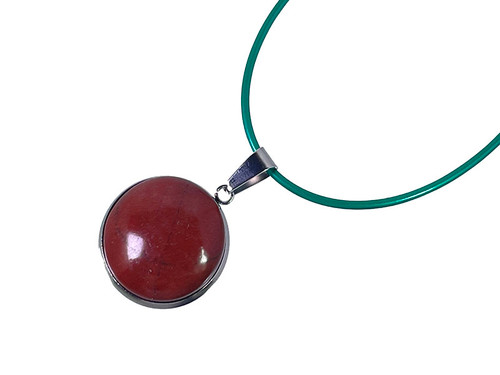 18mm Dark Red Jasper Round Cabochon Pendant [y717cs]