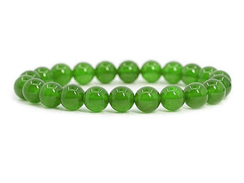 8mm Matte Green Agate Elastic Bracelet 7.5" dyed [b3f13m]