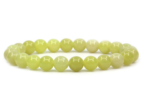 10mm Lemon Agate Elastic Bracelet 7.5" dyed [b4b82]