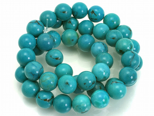 8mm Tibetan Turquoise Round Beads 15.5" stabilized [8c66]