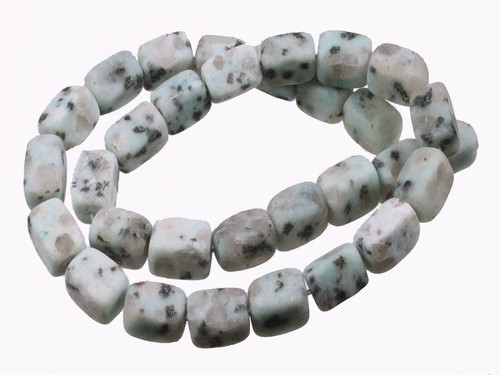 8x12mm Matte Kiwi Agate Nugget Beads 15.5" natural [na19m]