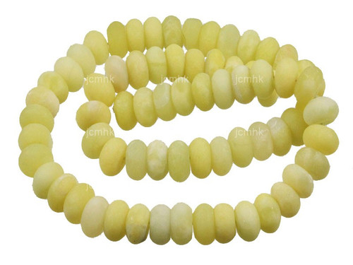 8mm Matte Lemon Agate Rondelle Beads 15.5" natural [s3b82-8m]