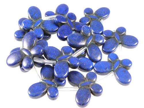 25x35mm Lapis Magnesite Butterfly Beads 15.5" [t363l]