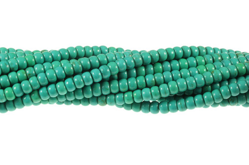 6mm Green Turquoise Rondelle Beads 15.5" stabilized [t3g6]