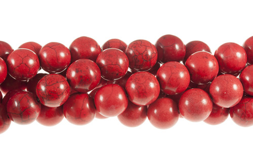 15mm Red Magnesite Shamrock Flower Beads 15.5" [t406r]