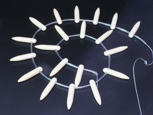 25x5mm White Magnesite Egyptian Stick Beads 14pcs per set [t430w]