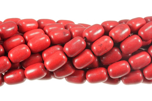 8x12mm Red Magnesite Drum Beads 15.5" [t454r]