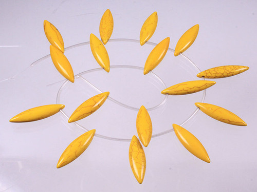 28x8mm Yellow Magnesite Marquise Briolette Beads 10pcs per set [t481y]