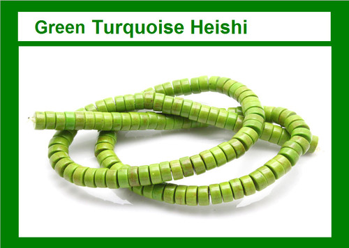 4mm Green Magnesite Heishi Beads 15.5" [t545g]