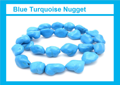 14-16mm Turquoise Nugget 15.5" [t9b16b]