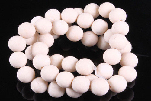 12mm Matte River Fossil Round Beads 15.5" natural [12c34m]