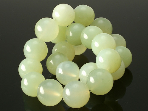 12mm New Jade Round Beads 15.5" natural [12c55]