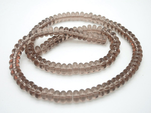 6mm Smoky Topaz rondelle Beads 15.5" synthetic [u93a8]