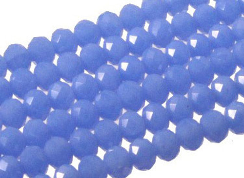 4x3mm Blue Opal Quartz Faceted Rondelle Beads 15.5" synthetic [uc1b4]