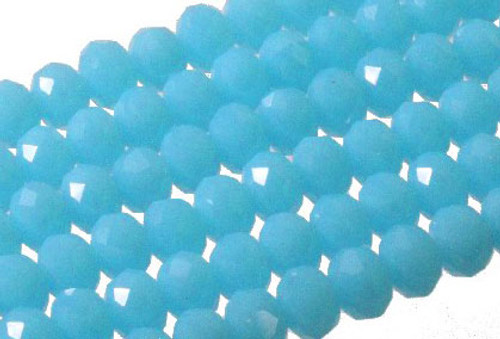 8x6mm Aqua Opal Quartz Faceted Rondelle Beads 15.5" synthetic [uc3b6]