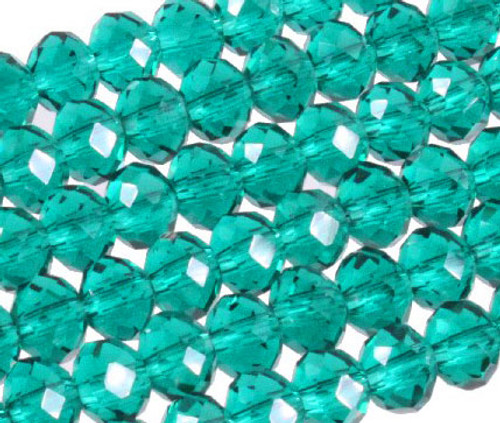 10x8mm Blue Zircon Glass Faceted Rondelle About 36 Bead [uc4a27]