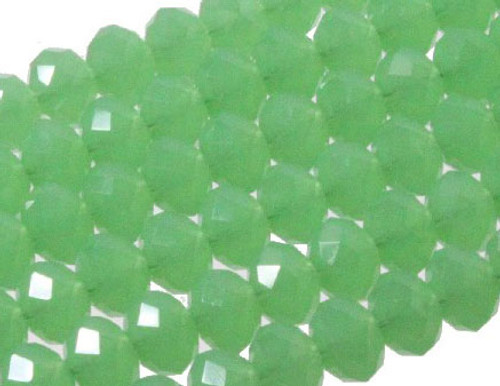 10x8mm Green Opal Quartz Faceted Rondelle Beads 15.5" synthetic [uc4b3]