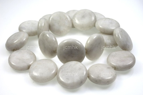 20mm Gray Agate Coin Beads 15.5" natural [w431]