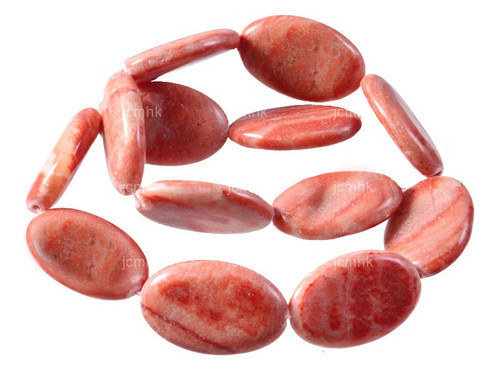 25x36mm Red Malachite Oval Beads 15.5" natural [wa154]