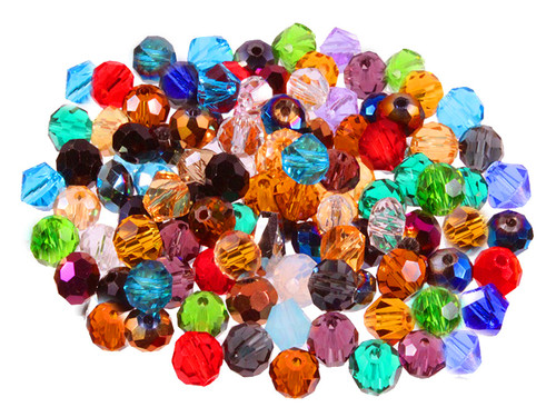 Mix & Match 6x8mm Crystal Faceted Rice 50 Beads [xu12]