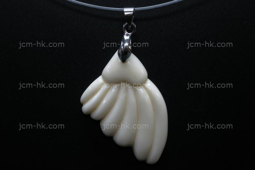 28X35mm Buffalo Bone Heart Designer Bead Pendant [z1370]