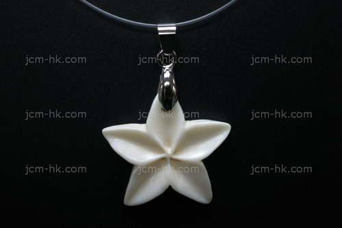 28X28mm Buffalo Bone Flower Designer Bead Pendant [z1418]