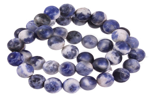 12mm Matte Sodalite Round Beads 15.5" natural [12r24m]