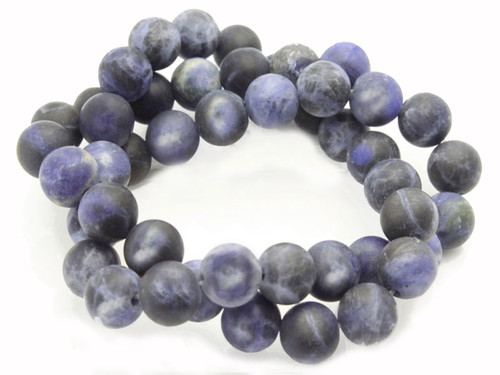 8mm Matte Dark Sodalite Round Beads 15.5" natural [8r25m]