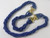 4mm 5-Row Lapis Howlite Necklace 18" & Bracelet 7.5" 18K G.PClasp [e1927]