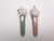925 Sterling Silver 50mm Rhodonite , Aventurine Healing Crystal Point Pendant 2pcs. [e1167]