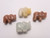 22-25mm (12mm Thick) Mixing Jade Elephant No Hole 4pcs. [e1399]