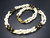 4x6mm 3-row Buffalo Bone & Black Onyx Necklace 16" [z8248]
