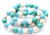 4mm White, Blue & Green Turquoise Round Beads 15.5" stabilized [4x13]