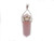 925 Sterling Silver 10x48mm Rose Quartz Healing Crystal Point Pendant [y811c]
