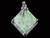 15x15mm China Jade Square Pendant Brass Silver Plated [y840g]