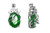 15x30mm Emerald Green Ribbon Orbit Rhinestone Pendant [y210e]