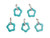 20mm Blue Turquoise Flower Pendant [y236a]