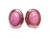 18x20mm Rhodonite Oval Surgical Steel Post Earring [y337b]