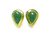 16x22mm Green Aventurine Pear Surgical Steel Post Gold Plated Earring [y331b]