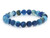 4mm Matte Blue Banded Agate Elastic Bracelet 7.5" dyed [b1f22m]