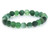 10mm Matte Green Banded Agate Elastic Bracelet 7.5" dyed [b4f23m]