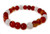 4mm Carnelian + Snow Jade Elastic Bracelet 7.5" [b1s27]