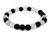 4mm Matte Onyx & Crystal Elastic Bracelet 7.5" dyed [b1s33]