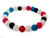 6mm Mix Agate & Jade Elastic Bracelet 7.5" dyed [b2s2]