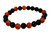 6mm Red Agate + Onyx Elastic Bracelet 7.5" [b2s34]