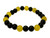 8mm Onyx & Yellow Agate Elastic Bracelet 7.5" dyed [b3s22]