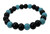8mm Onyx + Turquoise Elastic Bracelet 7.5" dyed [b3s39]