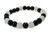 10mm Snow Jade + Onyx Elastic Bracelet 7.5" [b4s35]