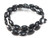 10x14mm Black Magnesite Puff Oval Beads 15.5" [t537k]