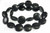 10mm Black Magnesite Puff coin Beads 15.5" [t550k]